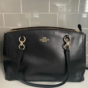 Black leather Coach purse